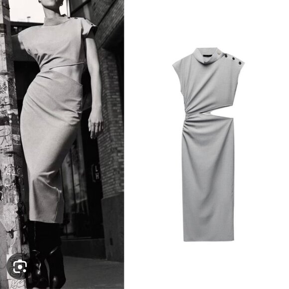 Zara Dresses & Skirts - ZARA CUT OUT MIDI DRESS